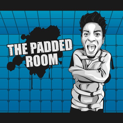 Comedy design with the title 'Funny Logo Podcast for The Padded Room'