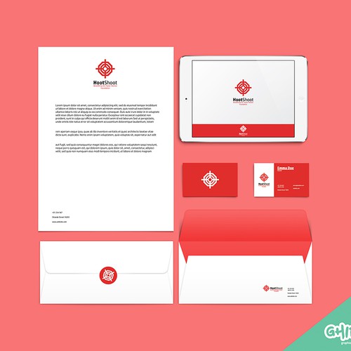 Letterhead brand with the title 'Shooting clay targets for a great cause!'