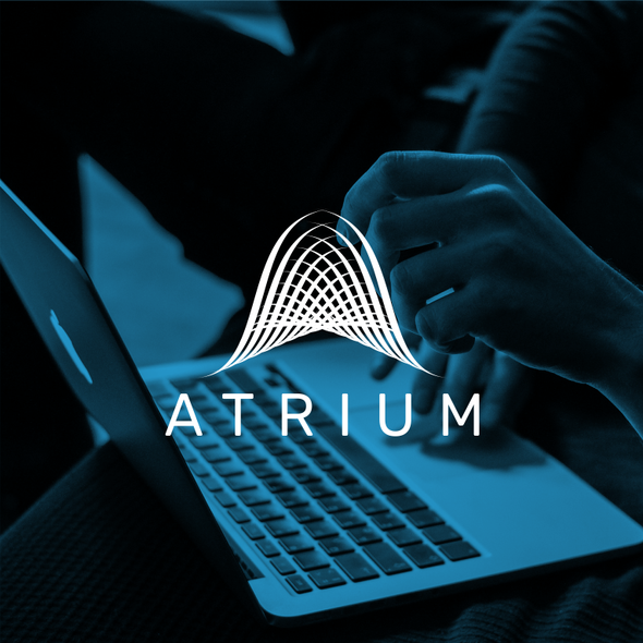 Fractal logo with the title 'Atrium - Logo for an AI consulting firm'