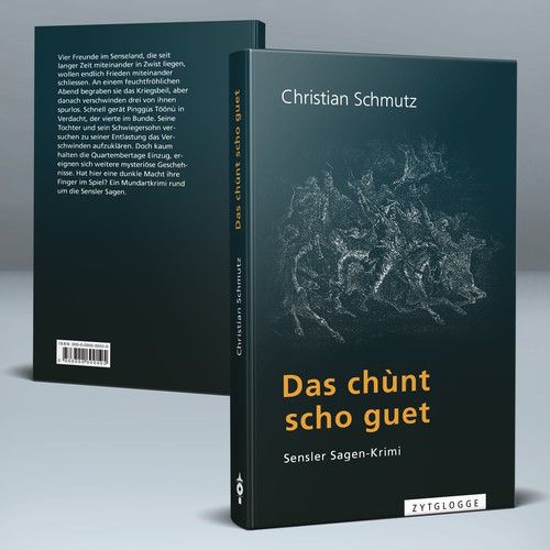 Fairy tale book cover with the title 'Cover for a mystery novel "Das chùnt scho guet"'