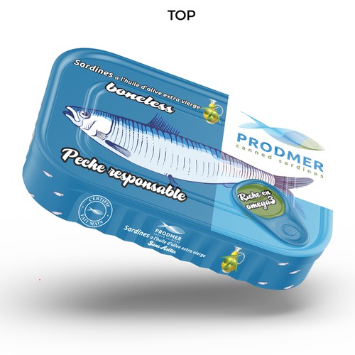 Art packaging with the title 'Packaging pour boite de Sardine'