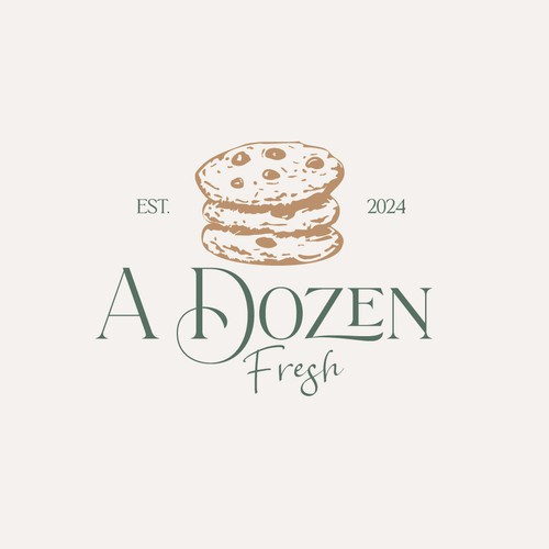 Cookie logo with the title 'A Dozen Fresh cookies company '