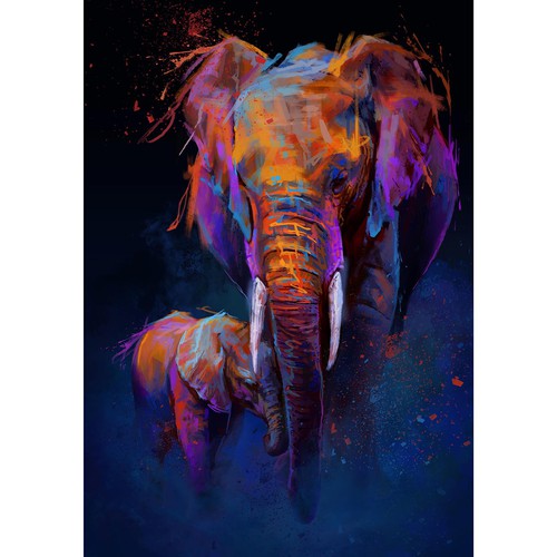 Painting design with the title 'elefante2'