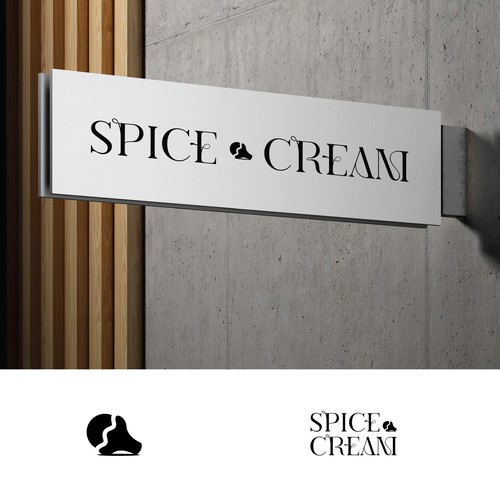 Spice logo with the title 'elegant wordmark for artisan ice cream'