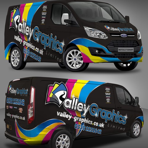 Rainbow design with the title 'Valley Graphics'