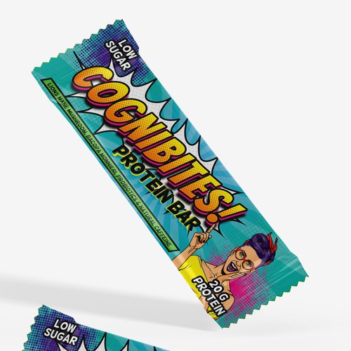 Protein bar packaging with the title 'Chocolate Protein Bar'