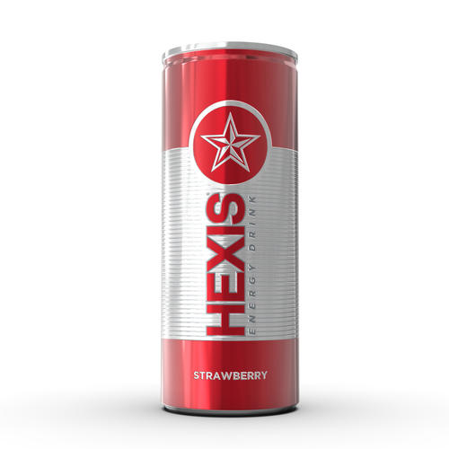 Strawberry label with the title 'Energy Drink'