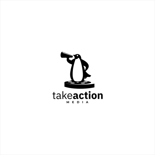 Penguin logo with the title 'Logo for Take Action Media'