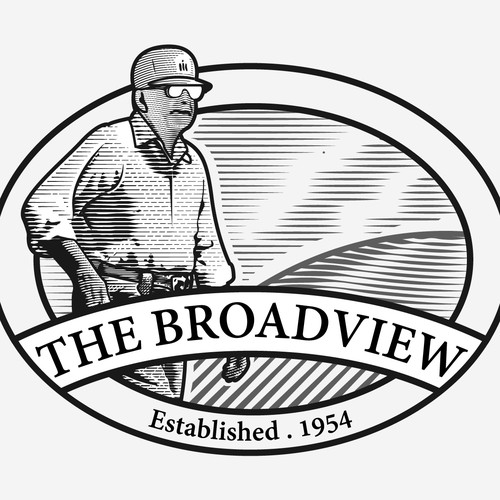 Etching design with the title 'Recreational land logo '