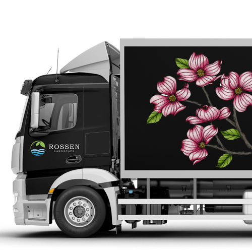 Wrapping design with the title 'Box Truck Wrap Design'