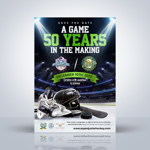 Hockey design with the title 'Aspen Junior Hockey'