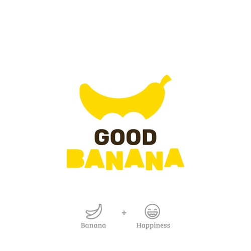 Banana logo with the title 'Logo Design - Good Banana'