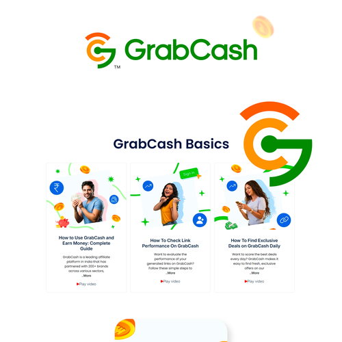 Cash design with the title 'GrabCash Logo Design'