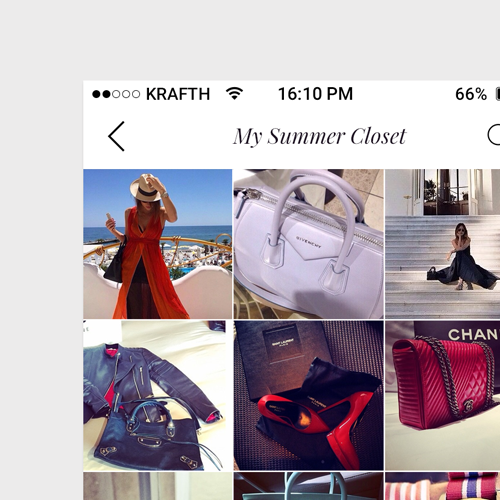 Closet design with the title 'Shoe Closet UI'