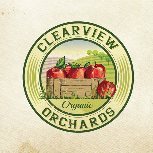 Label logo with the title 'logo for Clearview Orchards'