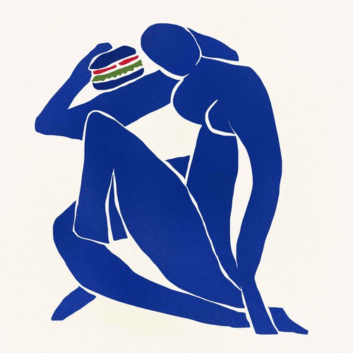 Digital illustration with the title 'Matisse Interpretation for a restaurant'