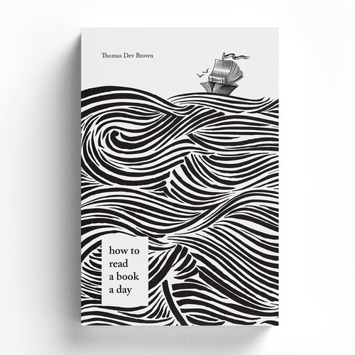 Black and white book cover with the title 'how to read a book a day '