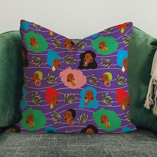 Girl design with the title 'Black culture feminine pattern'