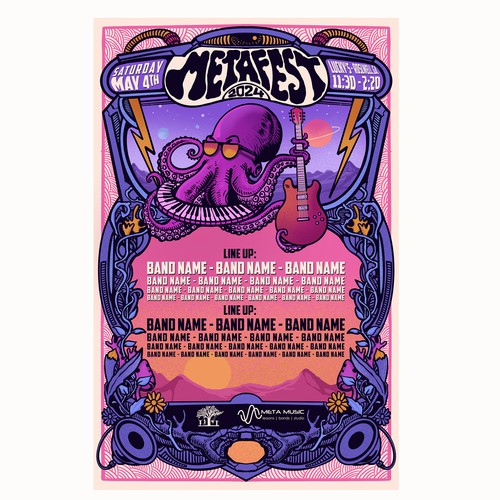 Octopus artwork with the title 'Meta Fest 2024 Poster design'