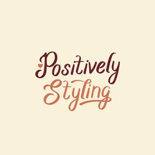 Script design with the title 'Logo Positively Styling'
