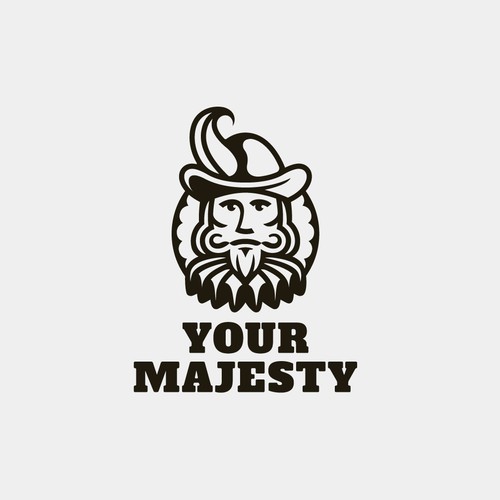 Face logo with the title 'Bold logo for Your Majesty'
