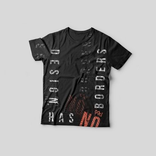 Creative t-shirt with the title 'Design has no borders — 99designs contest'