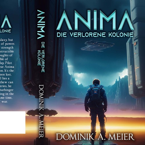 Science-fiction book cover with the title 'Anima book cover'