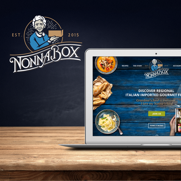 Italian design with the title 'NonnaBox Logo + WebDesign'