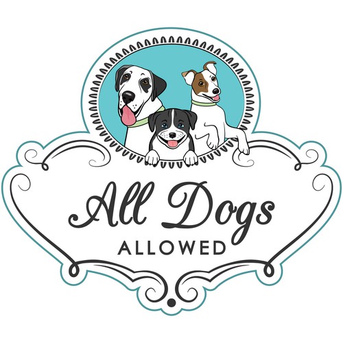 Victorian design with the title 'All Dogs Allowed'