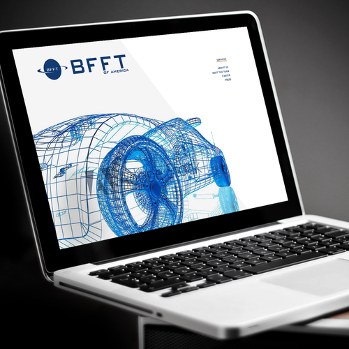 Vertical design with the title 'Website for Technological Automotive Company, BFFT'
