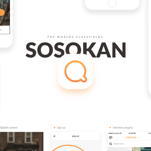 UI design with the title 'Classfields by Sosokan - Ad posting app'