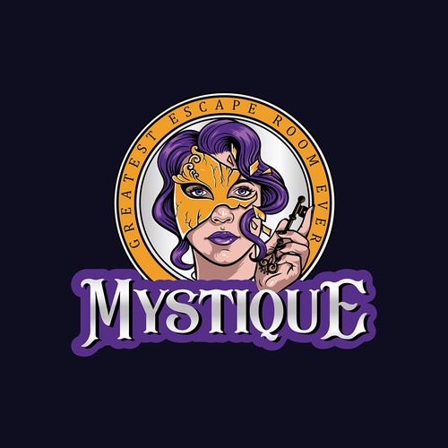 Game brand with the title 'Escape room logo'