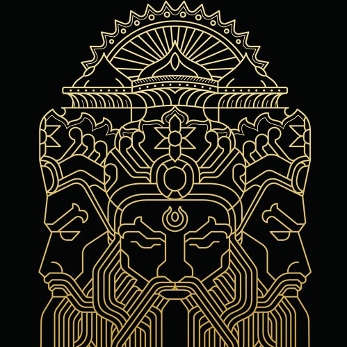Line art t-shirt with the title 'Brahma'