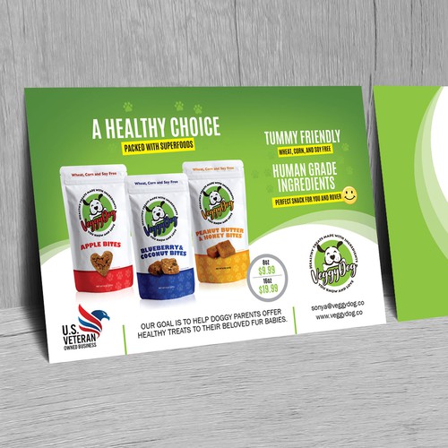 Vegetarian design with the title 'Veggy Dog Post Cards /Flyer Design'