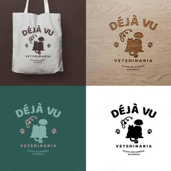 Memorable logo with the title 'Logo design for Déjà Vu Veterinaria, a veterinary clinic in Valencia/Spain'