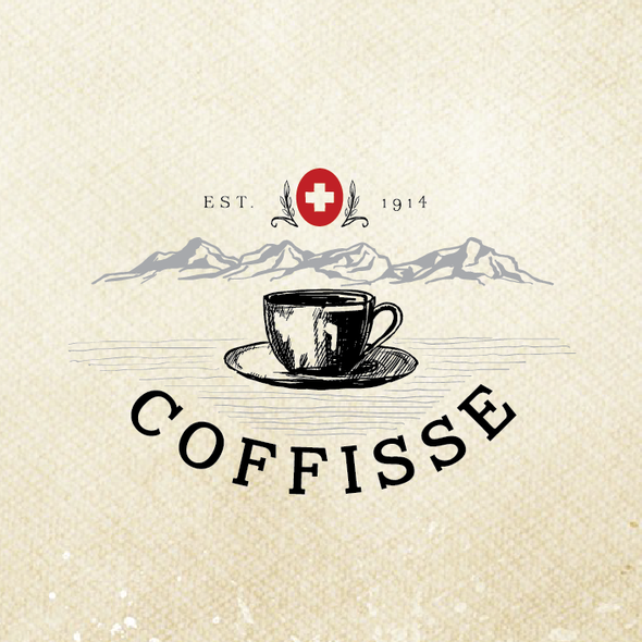 Swiss logo with the title 'Create a strong brand for the best Swiss Coffee'