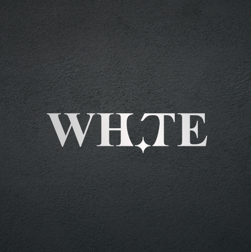 Shiny logo with the title 'white lettering'