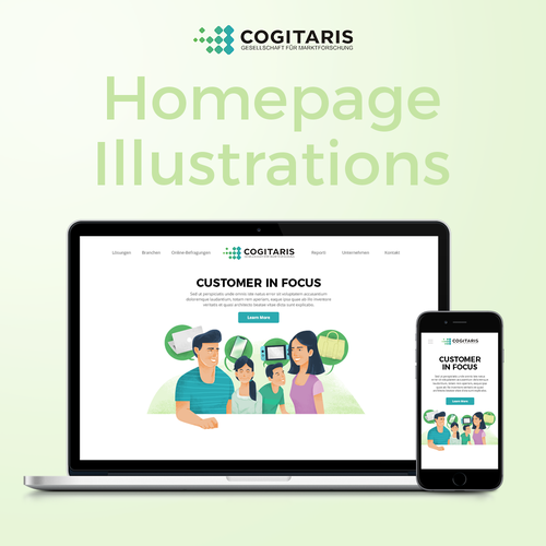 Landing page illustration with the title 'Website Illustration for Cogitaris'
