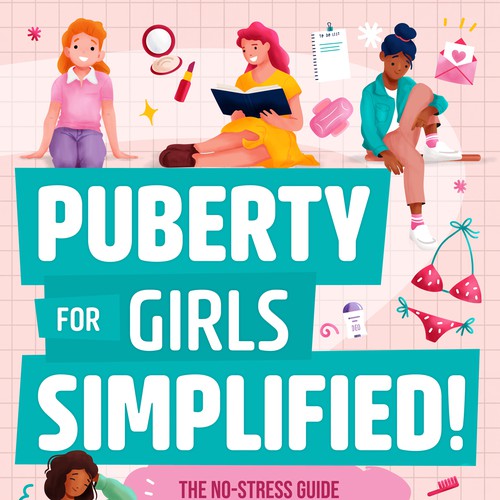 Girl book cover with the title 'Puberty for girls simplified!'