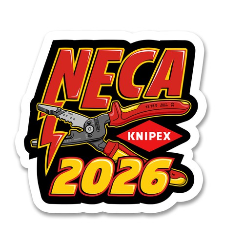 Hat design with the title 'NECA Knipex sticker winning design'