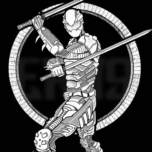 Armor design with the title 'SICK Ninja King Character Tshirt Design'