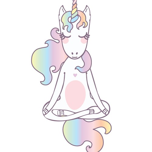 Paper illustration with the title 'Yoga Unicorn '