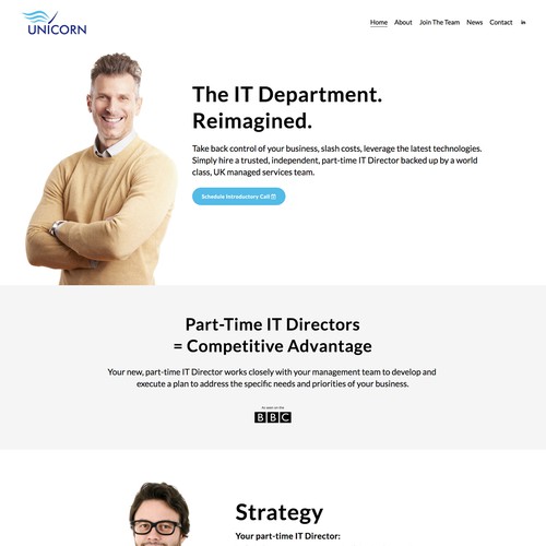 London design with the title 'Unicorn IT'