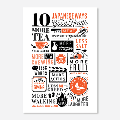 Typography artwork with the title 'Poster for Miya tableware'