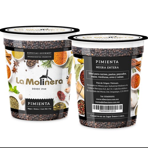 Package label with the title 'Label for spices company'