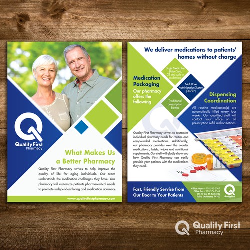 Drug design with the title 'Pharmacy flyer for doctors'