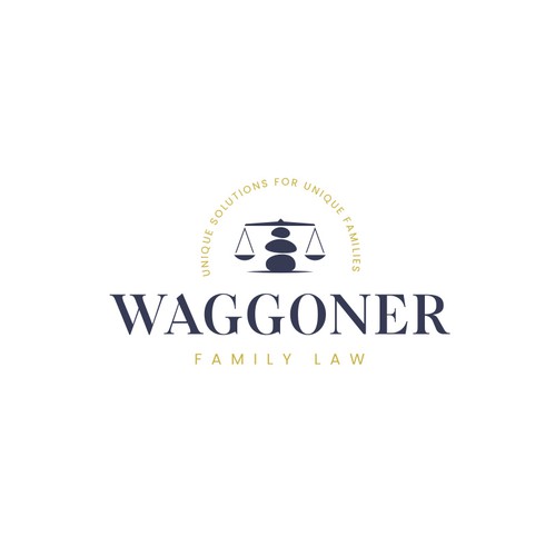 Balanced design with the title 'Waggoner Family Law Logo'