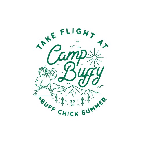 Line art t-shirt with the title 'Camp Buffy'