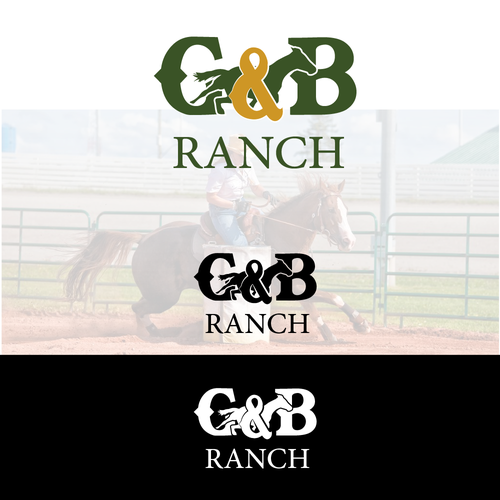 Ranch brand with the title 'Logo for high quality barrel horses Ranch'