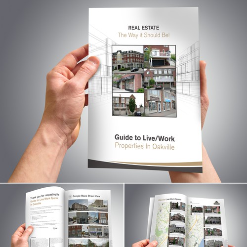 Catalogue design with the title 'Real Estate Properties Brochure Design'